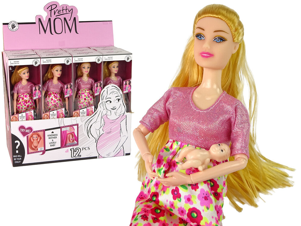 Rasedate nukk koos lapsega lillelises kleidis hind ja info | Tüdrukute mänguasjad | kaup24.ee