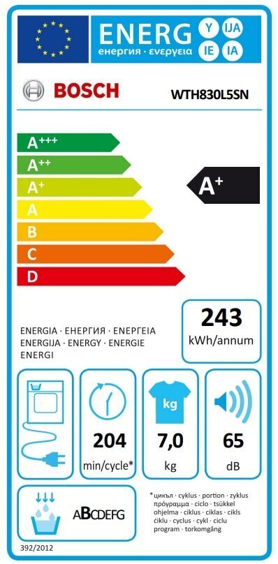 Bosch WTH830L5SN цена и информация | Pesukuivatid | kaup24.ee