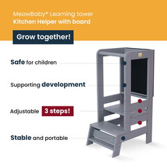 Montessori köögiabi õppetorn MeowBaby® Montessori, mitmevärviline цена и информация | Детские столы и стулья | kaup24.ee