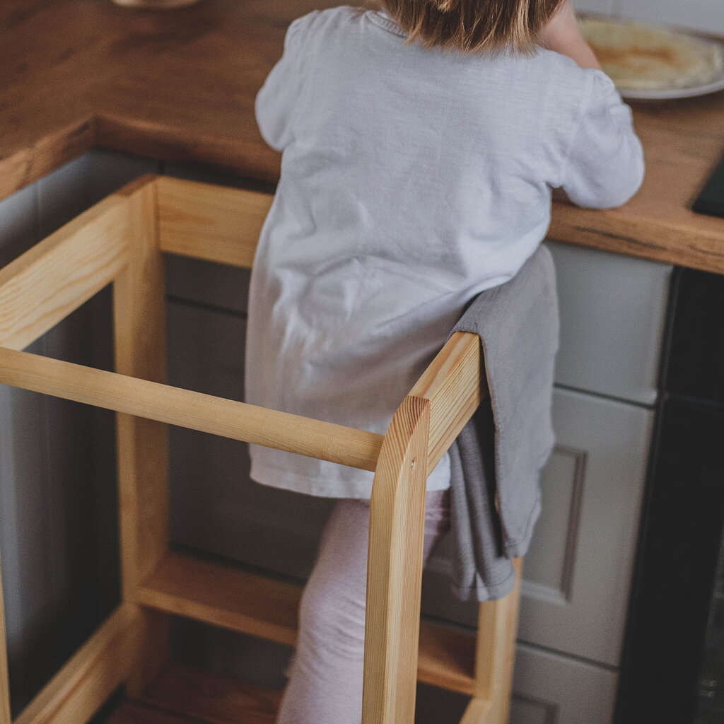 Montessori köögiabi õppetorn MeowBaby®, valge hind ja info | Laste lauad ja toolid | kaup24.ee