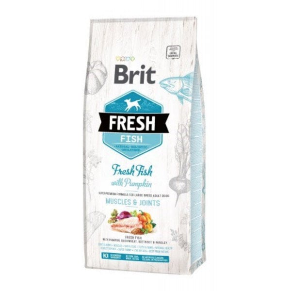 Brit Fresh Fish & Pumpkin Adult Large Muscles & Joints koeratoit 12 kg цена и информация | Kuivtoit koertele | kaup24.ee