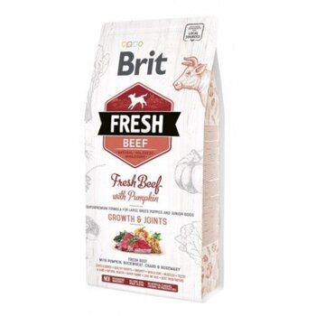 Brit Fresh Beef & Pumpkin Puppy Large Bones & Joints koeratoit 12 kg цена и информация | Сухой корм для собак | kaup24.ee