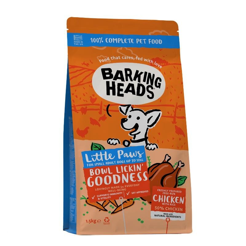 Barking Heads kanaga Small Adult Bowl Lickin Chicken​ 1.5 kg hind ja info | Kuivtoit koertele | kaup24.ee