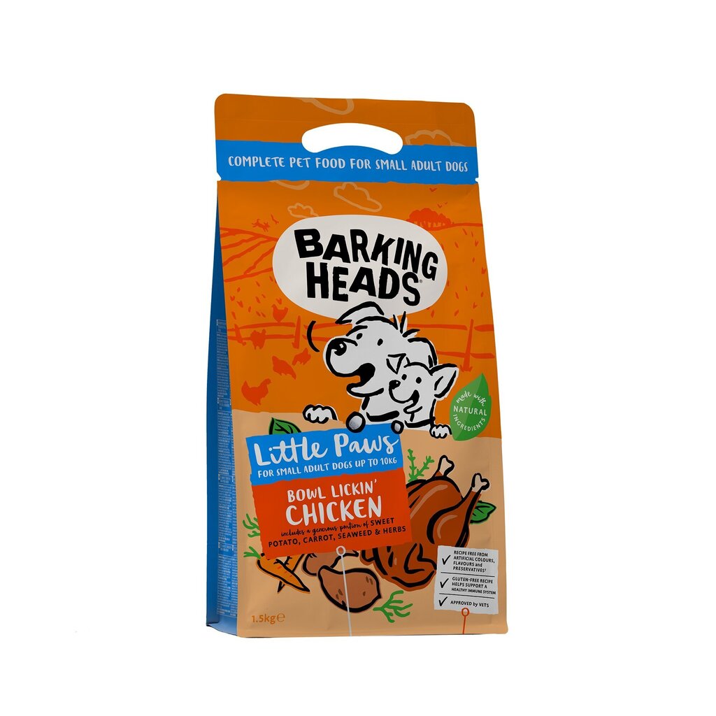 Barking Heads kanaga Small Adult Bowl Lickin Chicken​ 1.5 kg hind ja info | Kuivtoit koertele | kaup24.ee