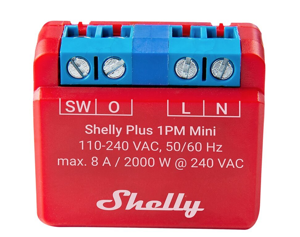 Nutikas Wi-Fi Bluetooth-relee Shelly PLUS 1PM Mini hind ja info | Valvesüsteemid, kontrollerid | kaup24.ee