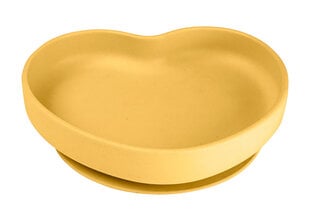 Силиконовая тарелка с прилипающим дном Canpol Babies, желтая цена и информация | Детская посуда, контейнеры для молока и еды | kaup24.ee