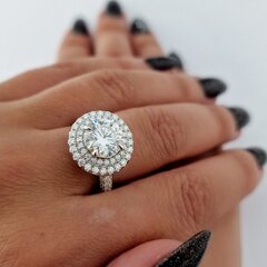 Hõbe sõrmus naistele Moissanite, vääriskividega ilus kihlasõrmus, R-MSRP2 hind ja info | Sõrmused | kaup24.ee