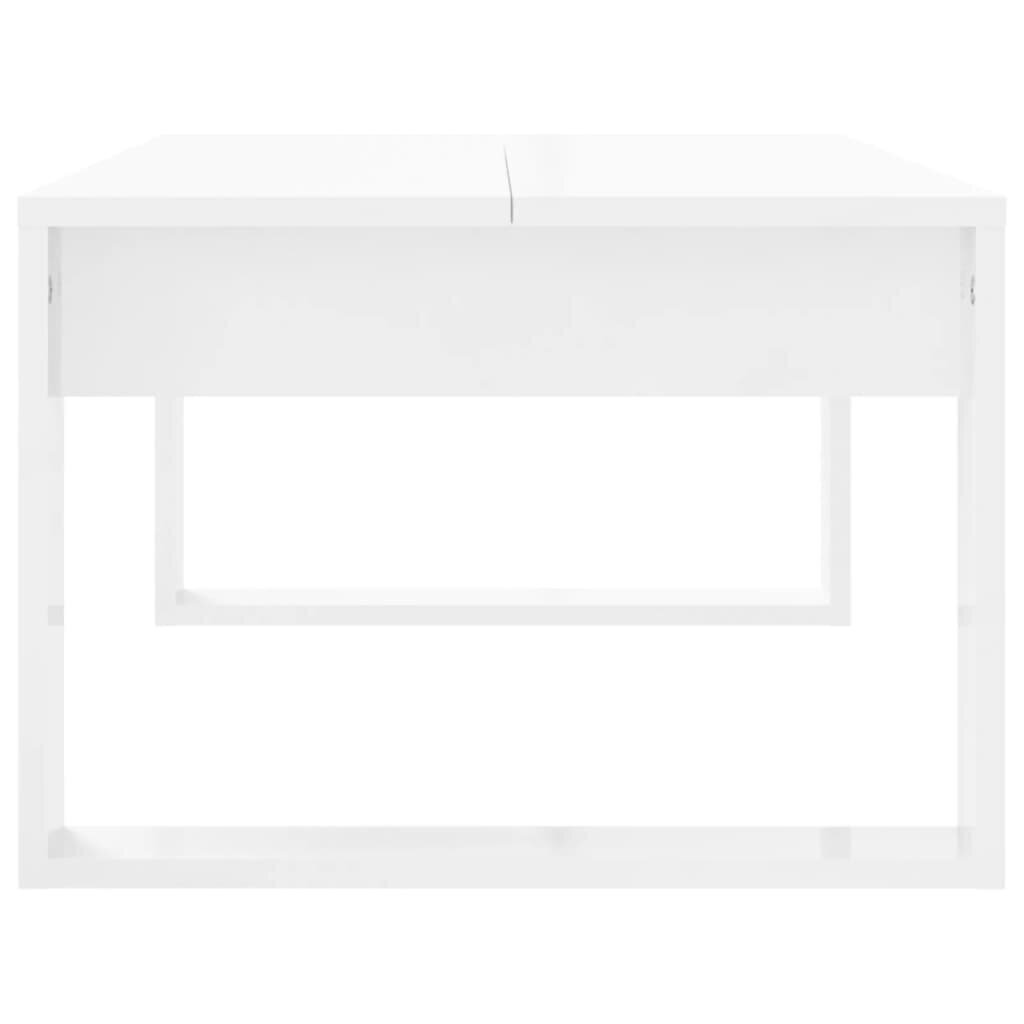 vidaXL kohvilaud, kõrgläikega valge, 102 x 50 x 35 cm, tehispuit hind ja info | Diivanilauad | kaup24.ee