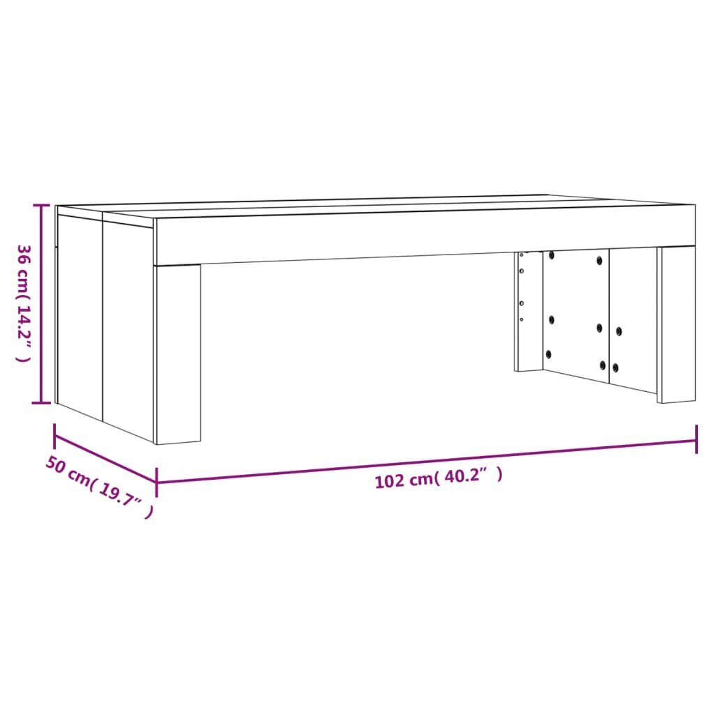 vidaXL kohvilaud, must, 102 x 50 x 36 cm, tehispuit hind ja info | Diivanilauad | kaup24.ee