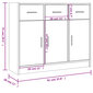 vidaXL puhvetkapp, Sonoma tamm, 91 x 28 x 75 cm, tehispuit hind ja info | Elutoa väikesed kapid | kaup24.ee