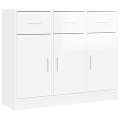 vidaXL puhvetkapp, kõrgläikega valge, 91 x 28 x 75 cm, tehispuit hind ja info | Elutoa väikesed kapid | kaup24.ee