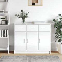 vidaXL puhvetkapp, kõrgläikega valge, 91 x 28 x 75 cm, tehispuit hind ja info | Elutoa väikesed kapid | kaup24.ee