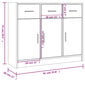 vidaXL puhvetkapp, must, 91 x 28 x 75 cm, tehispuit hind ja info | Elutoa väikesed kapid | kaup24.ee