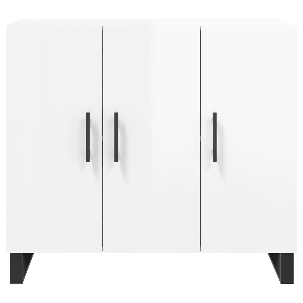 vidaXL puhvetkapp, kõrgläikega valge, 90 x 34 x 80 cm, tehispuit цена и информация | Elutoa väikesed kapid | kaup24.ee