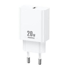 Wall charger Remax, RP-U5, USB-C, 20W (white) + Lightning cable цена и информация | Зарядные устройства для телефонов | kaup24.ee