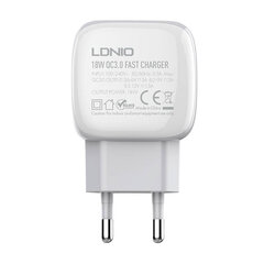 LDNIO Сетевое зарядное устройство LDNIO A1307Q 18 Вт + кабель USB-C цена и информация | Зарядные устройства для телефонов | kaup24.ee