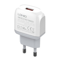 LDNIO Сетевое зарядное устройство LDNIO A1307Q 18 Вт + кабель USB-C цена и информация | Зарядные устройства для телефонов | kaup24.ee