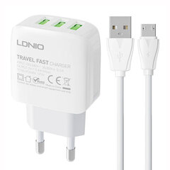 LDNIO Сетевое зарядное устройство LDNIO A3312 3USB + кабель Lightning цена и информация | Зарядные устройства для телефонов | kaup24.ee