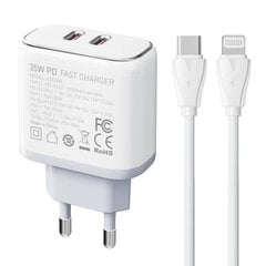 LDNIO Сетевое зарядное устройство LDNIO A2528C 2USB-C 35 Вт + USB-C — кабель USB-C цена и информация | Зарядные устройства для телефонов | kaup24.ee