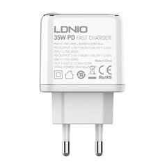 LDNIO Сетевое зарядное устройство LDNIO A2528C 2USB-C 35 Вт + USB-C — кабель USB-C цена и информация | Зарядные устройства для телефонов | kaup24.ee