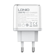 LDNIO Сетевое зарядное устройство LDNIO A2528C 2USB-C 35 Вт + USB-C - Кабель Lightning цена и информация | Зарядные устройства для телефонов | kaup24.ee