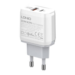 Wall charger  LDNIO A2421C USB, USB-C 22.5W + Lightning cable цена и информация | Зарядные устройства для телефонов | kaup24.ee