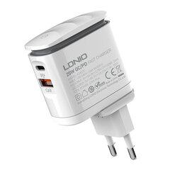 LDNIO Сетевое зарядное устройство LDNIO A2423C USB, кабель USB-C + MicroUSB цена и информация | Зарядные устройства для телефонов | kaup24.ee