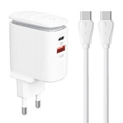 LDNIO Сетевое зарядное устройство LDNIO A2423C USB, USB-C + USB-C — кабель USB-C цена и информация | Зарядные устройства для телефонов | kaup24.ee