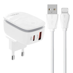LDNIO Сетевое зарядное устройство LDNIO A2425C USB, USB-C + USB-C — кабель USB-C цена и информация | Зарядные устройства для телефонов | kaup24.ee