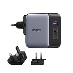 Ugreen fast charger GaN USB | 2xUSB C 65W adapter EU | UK | US plug black (CD296) цена и информация | Зарядные устройства для телефонов | kaup24.ee