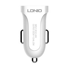 LDNIO Автомобильное зарядное устройство LDNIO DL-C17, 1x USB, 12W + кабель USB-C (белый) цена и информация | Зарядные устройства для телефонов | kaup24.ee