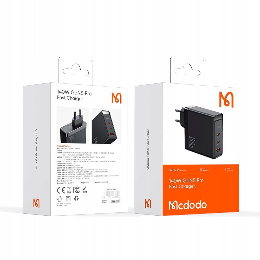 McDodo CH-2913 USB-C, 5A hind ja info | Mobiiltelefonide laadijad | kaup24.ee