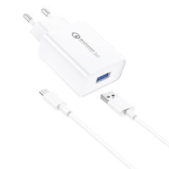 Foneng Сетевое зарядное устройство Foneng EU13 + USB-кабель Micro USB, 3A (белый) цена и информация | Зарядные устройства для телефонов | kaup24.ee