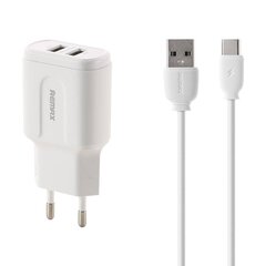 Зарядное устройство Remax РП-U22 быстрая загрузка с 2 разъемами USB, 2.4A, белый цена и информация | Зарядные устройства для телефонов | kaup24.ee