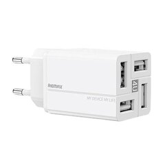 Wall charger Remax, RP-U43, 4x USB, 3.4A (white) цена и информация | Зарядные устройства для телефонов | kaup24.ee