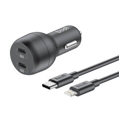 Budi Car Charger, 2x USB-C, 40W, PD + USB-C to Lightning Cable (Black) цена и информация | Зарядные устройства для телефонов | kaup24.ee