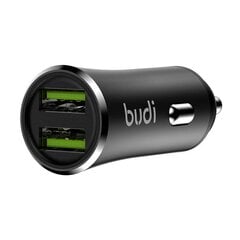 Budi Car Charger, 2x USB, 2.4A + 3in1 USB to USB-C | Lightning | Micro USB Cable (Black) цена и информация | Зарядные устройства для телефонов | kaup24.ee