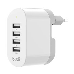 Budi wall charger, 4x USB, 34W (white) цена и информация | Зарядные устройства для телефонов | kaup24.ee