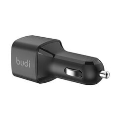 Car charger Budi 065R, 2x USB-C, PD 60W (black) цена и информация | Зарядные устройства для телефонов | kaup24.ee