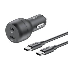 Budi Car Charger, 2x USB-C, 40W, PD + USB-C to USB-C Cable (Black) цена и информация | Зарядные устройства для телефонов | kaup24.ee