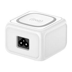 Inductive charger 10W Budi 317TE, 2x USB + USB-C, 18W (white) цена и информация | Зарядные устройства для телефонов | kaup24.ee