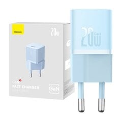 Mini wall charger Baseus GaN5 20W (blue) цена и информация | Зарядные устройства для телефонов | kaup24.ee