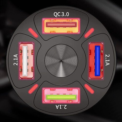 4x USB autolaadija + 19907 kaabel hind ja info | Mobiiltelefonide laadijad | kaup24.ee