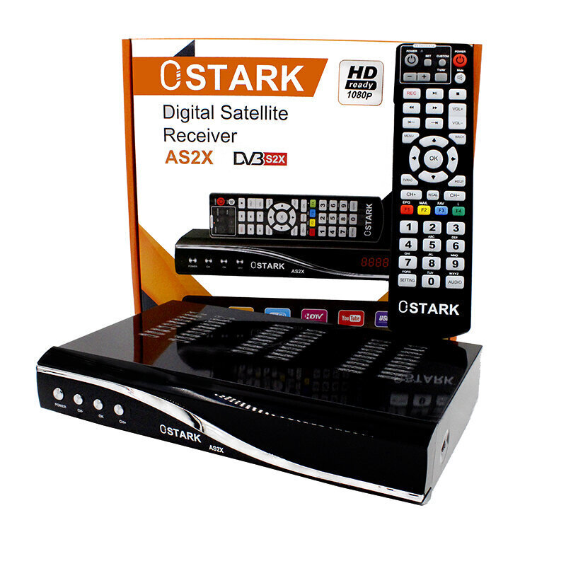 Ostark AS2X digitaalne satelliidi vastuvõtja, DVB-S/S2X, HDMI, SCART, RJ45 Ethernet, FHD 1080P, USB WiFi kaasas. hind ja info | Digiboksid | kaup24.ee