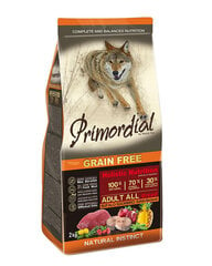 Primordial Grain Free Adult täiskasvanud koertele pühvli ja makrelliga 12 kg цена и информация | Сухой корм для собак | kaup24.ee