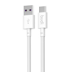 Кабель USB to USB-C cable Budi 5A, 1 м (белый) цена и информация | Кабели для телефонов | kaup24.ee