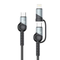 Кабель Budi 65W|20W PD 2в1 USB to USB-C | Lightning Cable (черный), 1 м цена и информация | Кабели для телефонов | kaup24.ee