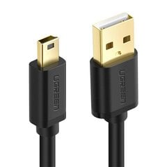 Кабель USB 2.0 UGREEN 10355B, штекер, mini USB, 1 м цена и информация | Кабели для телефонов | kaup24.ee