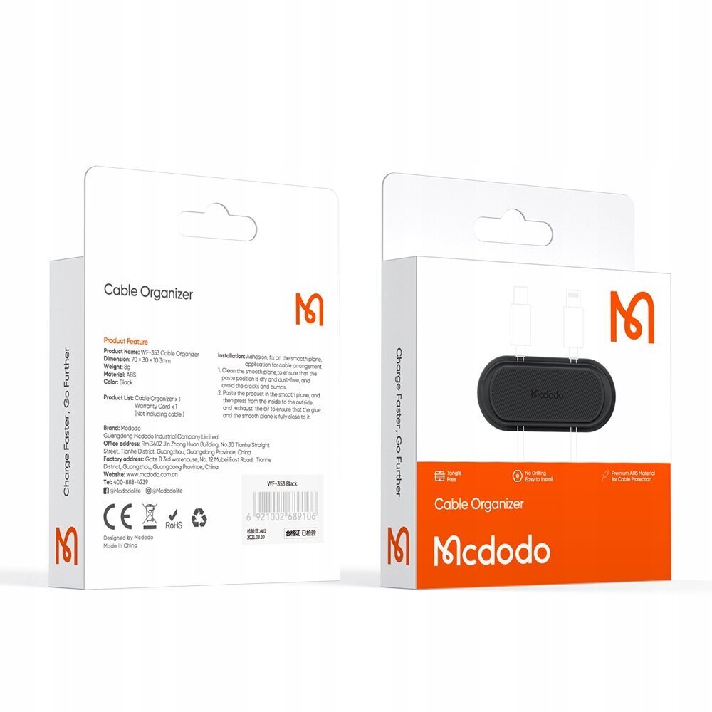 McDodo Black hind ja info | Mobiiltelefonide kaablid | kaup24.ee