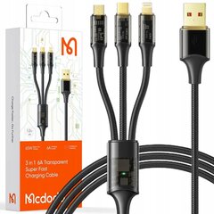 Кабель Mcdodo Micro USB, Lightning, Usb-C 3in1 6A 100W цена и информация | Borofone 43757-uniw | kaup24.ee